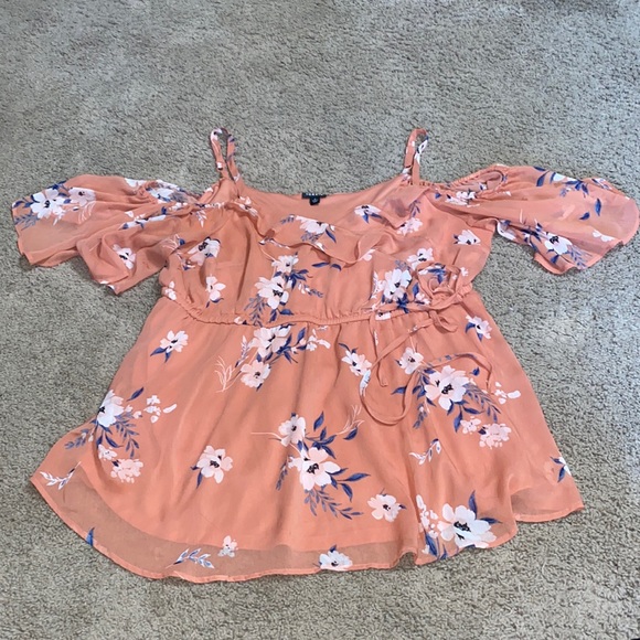 torrid Tops Torrid Orange Floral Blouse Poshmark
